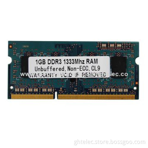 Lifetime Warranty 64MB*8 CL9 1,333MHz PC3-10600 1GB DDR3 RAM for Laptop